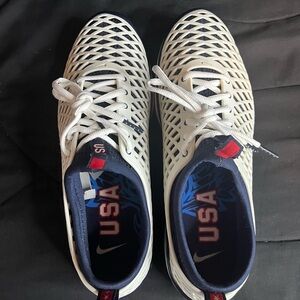 Nike White and Navy USA Olympic Sneakers
